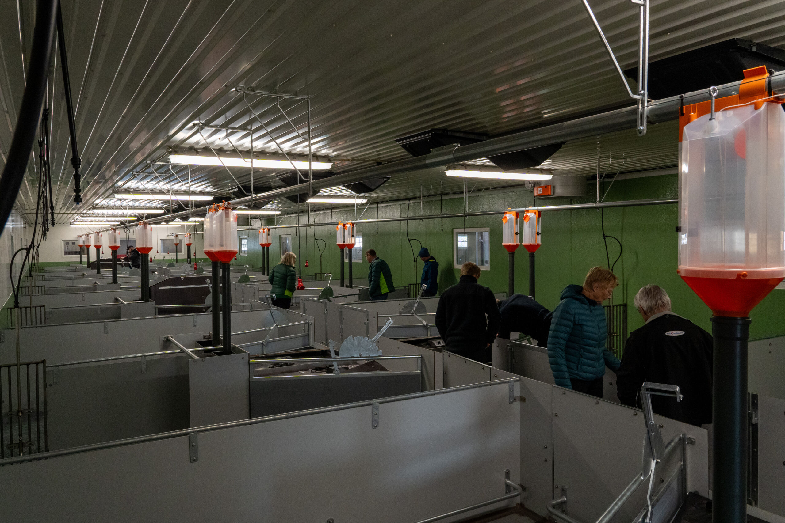 Fjøssystemers Ft 30 binger på 8,84 m² hos Axel Dobloug. Satelitt i purkering. Stavsjø mars 2025